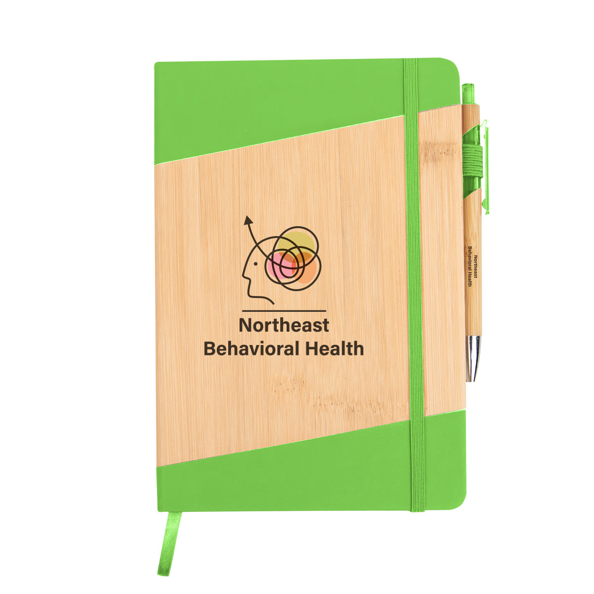 Journal and Pen in Bamboo - Green - Full Color