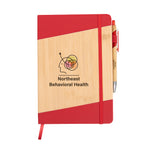 Journal and Pen in Bamboo - Red - Full Color