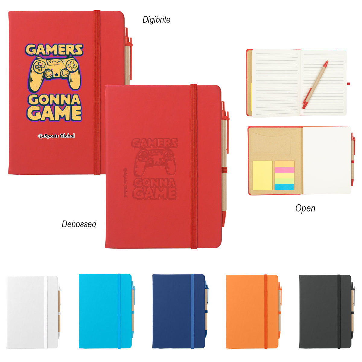 Journal Notebook with Sticky Notes and Flags Full Color