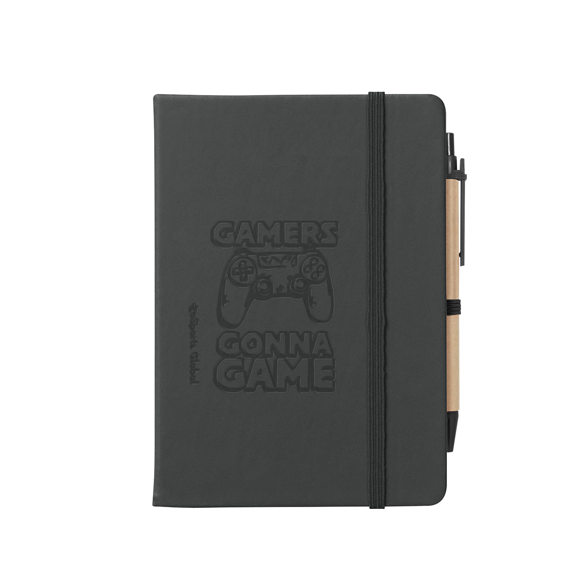 Journal Notebook with Sticky Notes and Flags Full Color - Black - Debossing