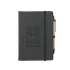 Journal Notebook with Sticky Notes and Flags Full Color - Black - Debossing