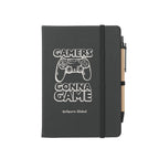 Journal Notebook with Sticky Notes and Flags Full Color - Black - Silk Screen