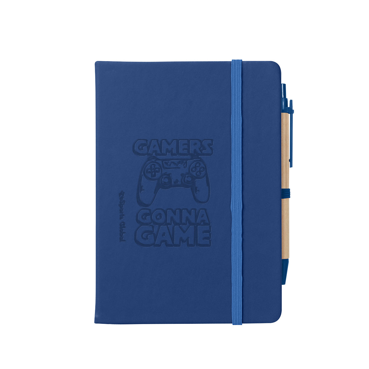 Journal Notebook with Sticky Notes and Flags Full Color - Blue - Debossing