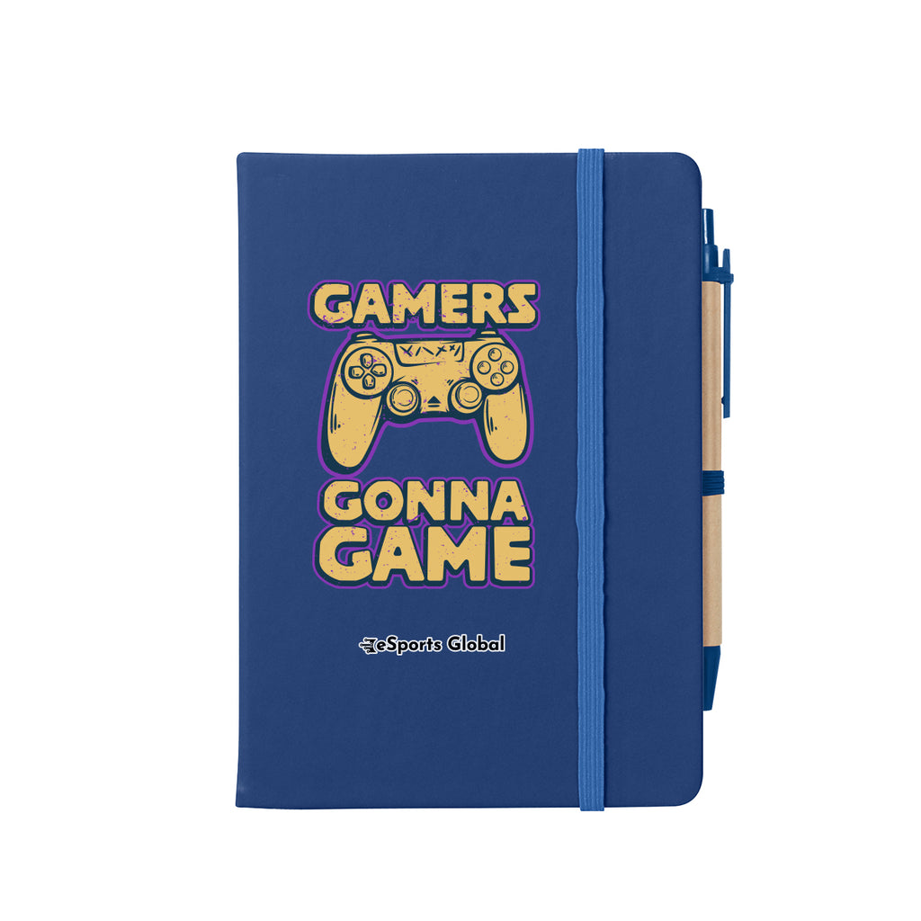 Journal Notebook with Sticky Notes and Flags Full Color - Blue - Full Color