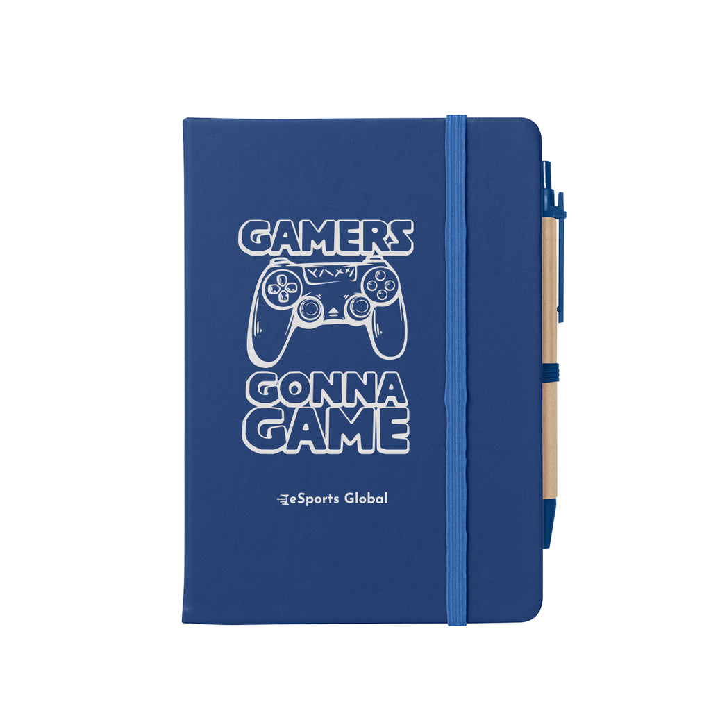 Journal Notebook with Sticky Notes and Flags Full Color - Blue - Silk Screen