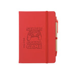 Journal Notebook with Sticky Notes and Flags Full Color - Red - Debossing