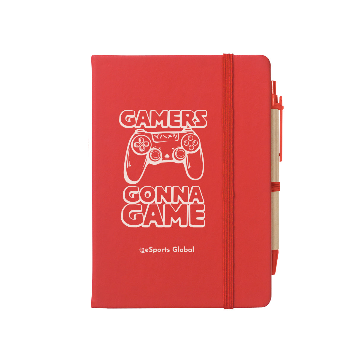 Journal Notebook with Sticky Notes and Flags Full Color - Red - Silk Screen