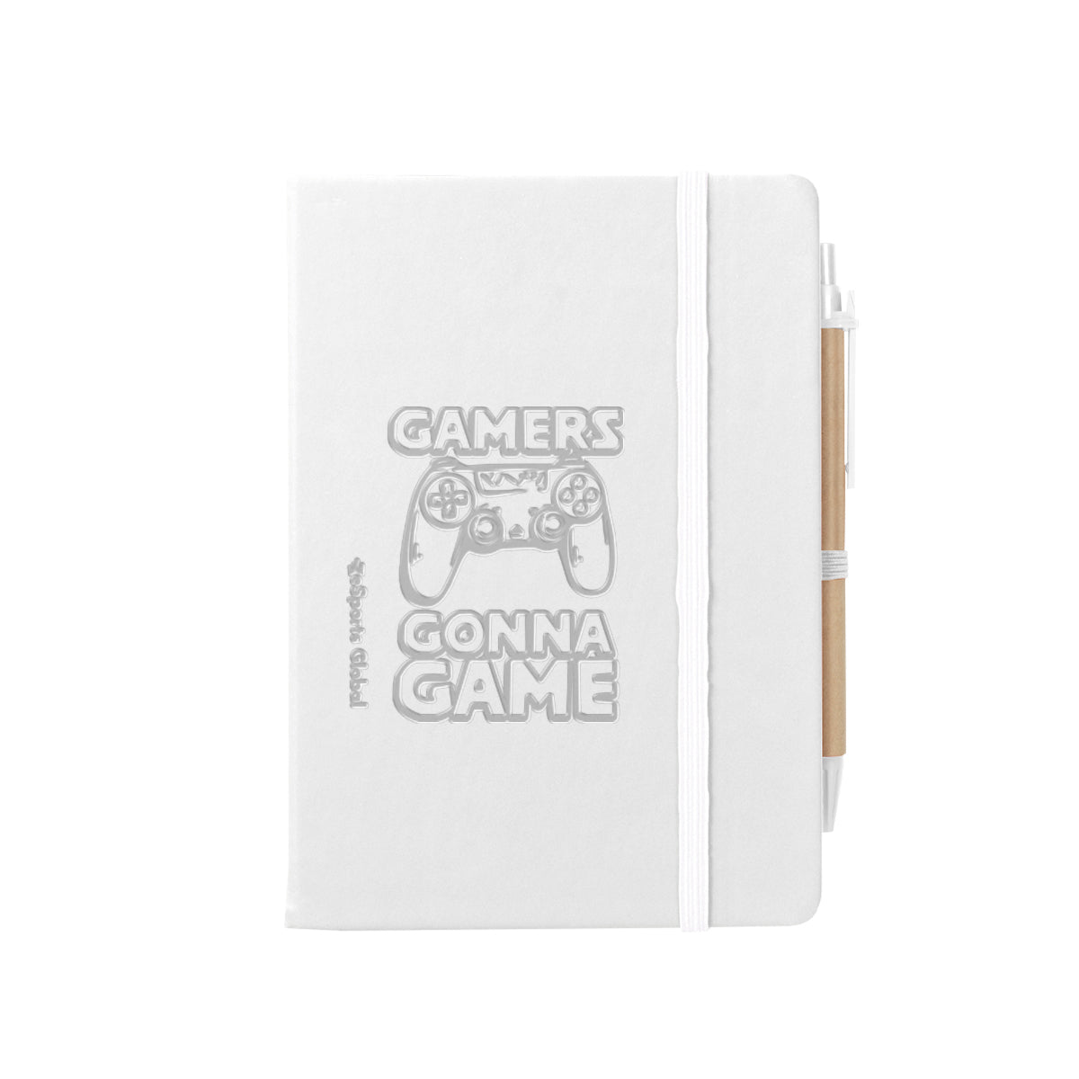 Journal Notebook with Sticky Notes and Flags Full Color - White - Debossing
