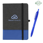 Journal with Pen in Recycled PET - Royal Blue - Silk Screen
