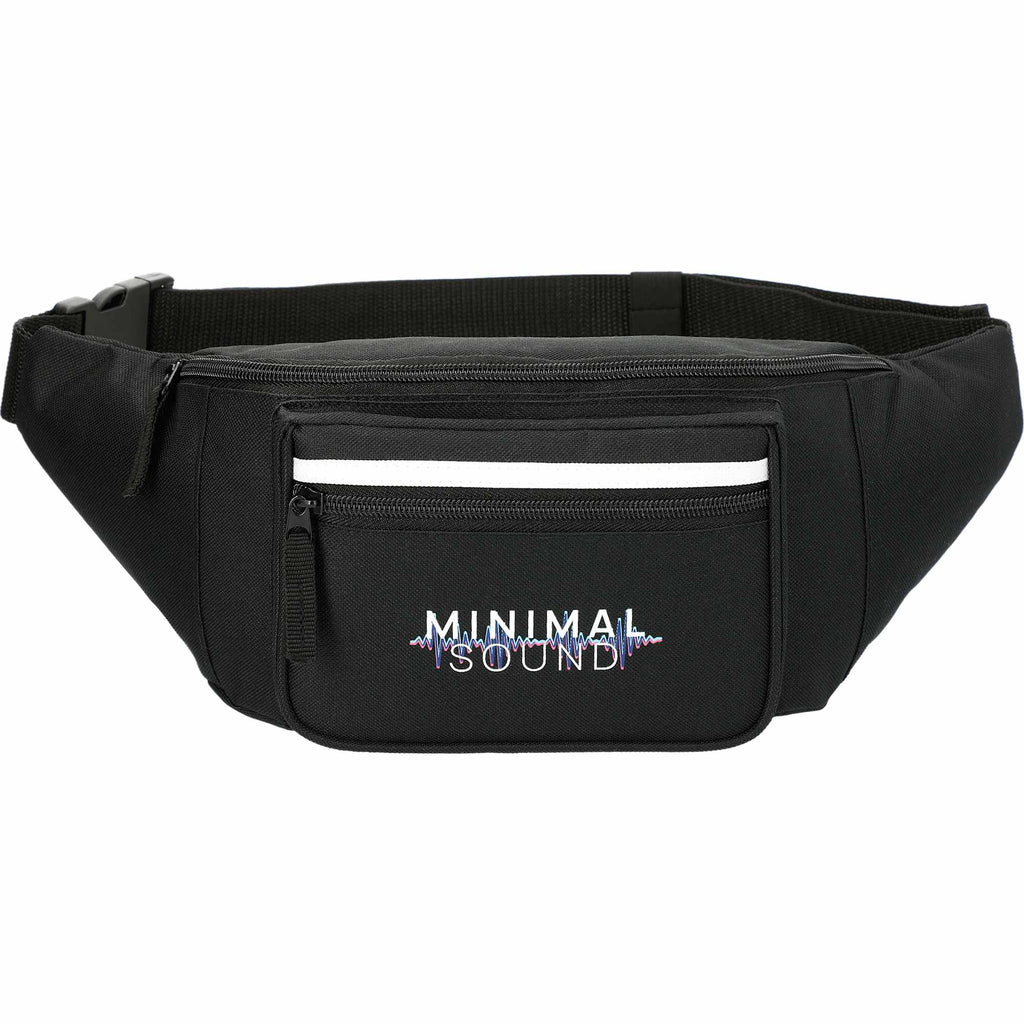Journey Fanny Pack with Zippered Front Pocket Transfer - Black - Front