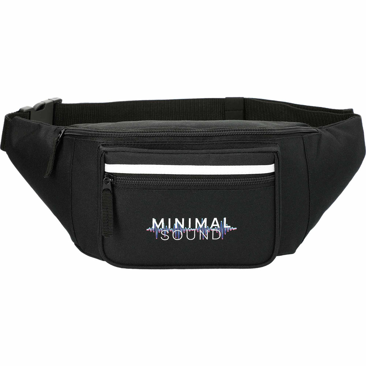 Journey Fanny Pack with Zippered Front Pocket Transfer - Black - Front