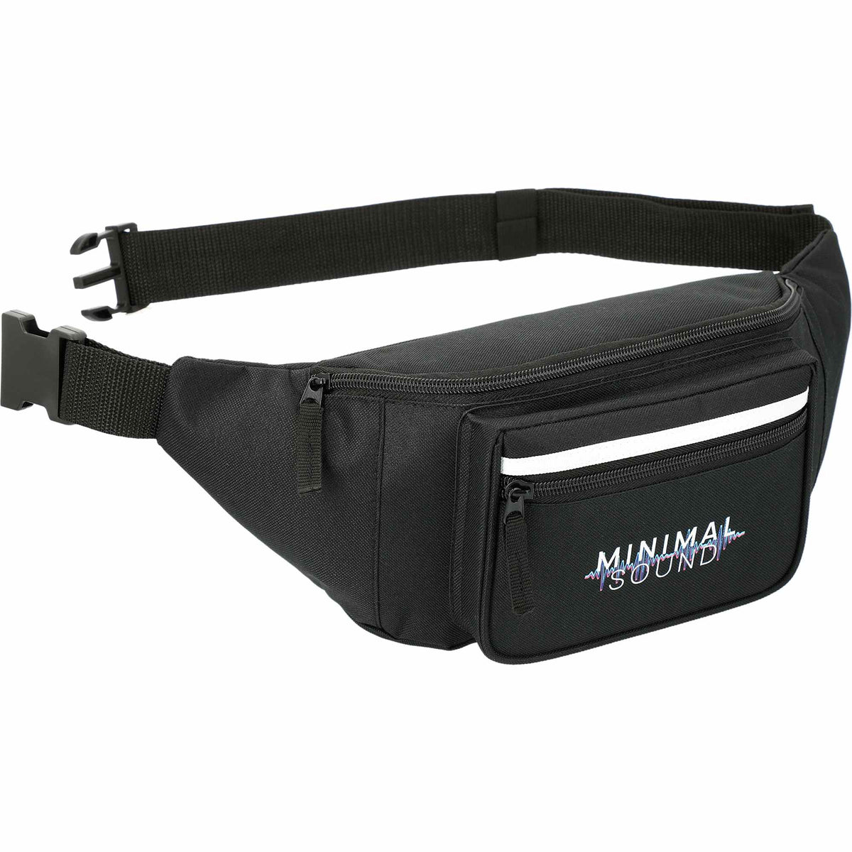 Journey Fanny Pack with Zippered Front Pocket Transfer - Black - Right Angle