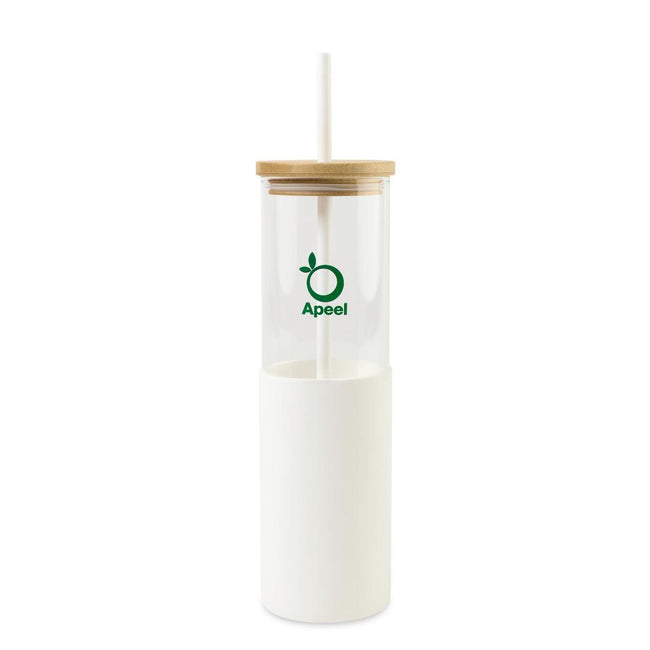 Journey Glass Tumbler with Bamboo Lid and Straw, 20 oz