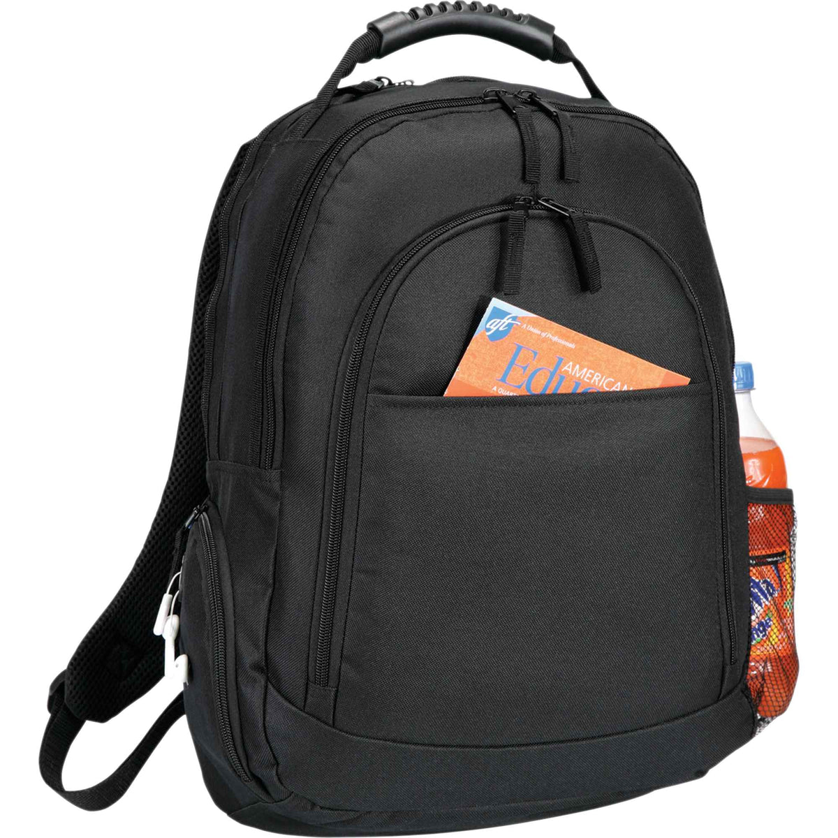 Journey Laptop Backpack with Media Pocket, 15 Inch Full Color - Black - Photo 2