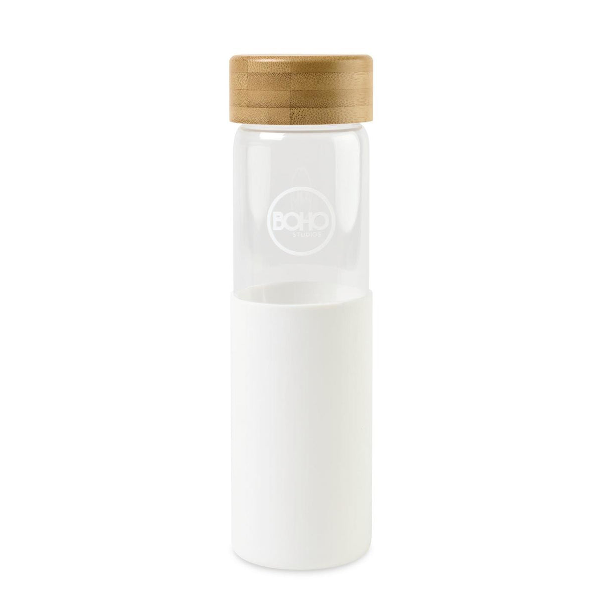 Journey Tritan Bottle with Bamboo Lid, 20 oz Laser Engraving - White - View 1