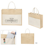 Julia Tote Bag in Jute - Natural - Silk Screen