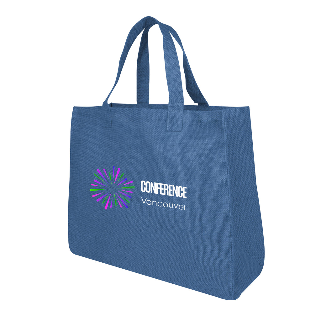 Juliet Tote Bag in Jute - Blue - Colorbrite