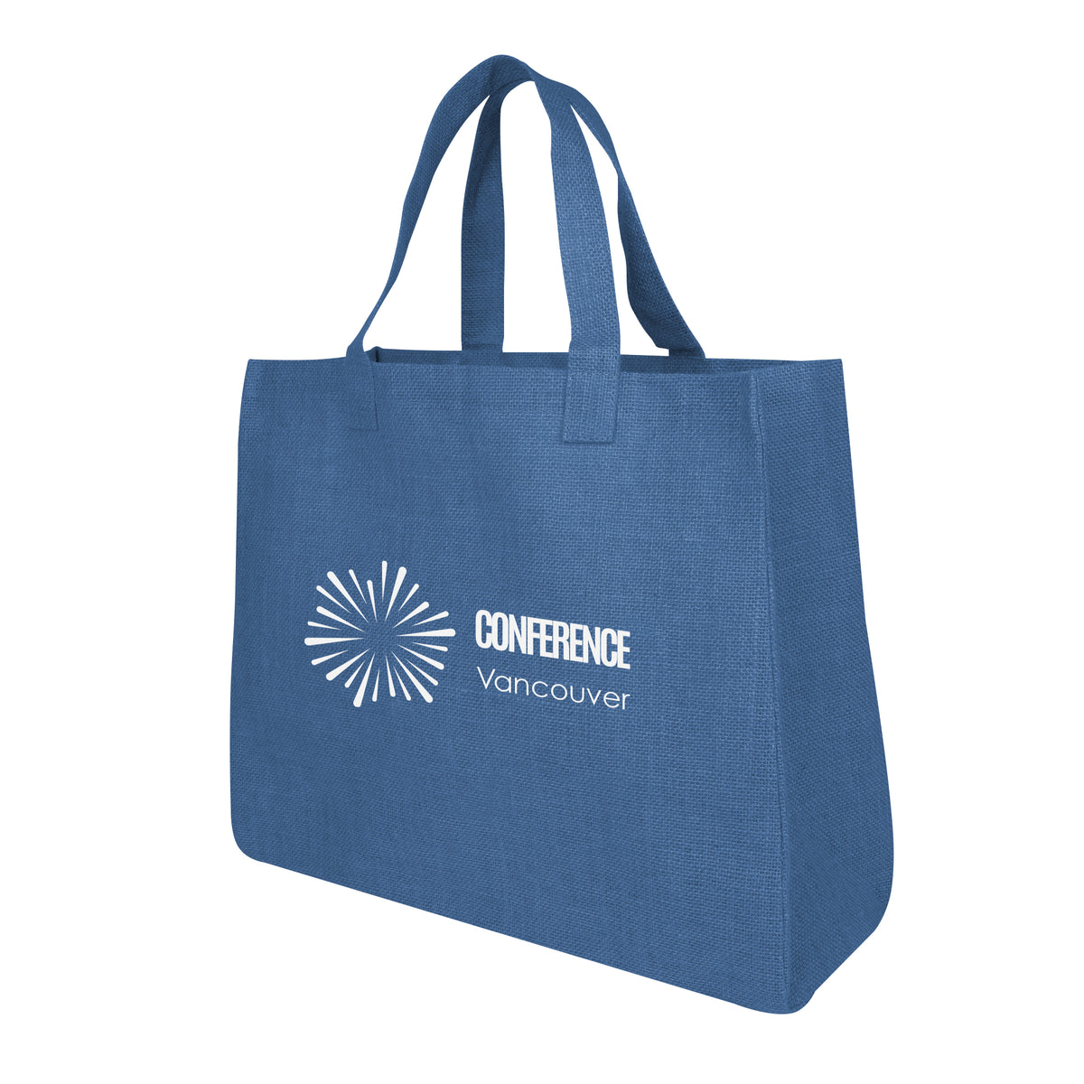 Juliet Tote Bag in Jute - Blue - Silk Screen