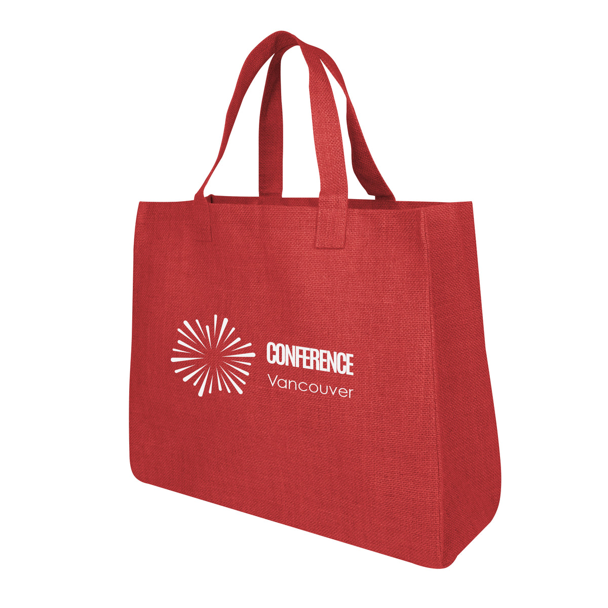 Juliet Tote Bag in Jute - Red - Silk Screen
