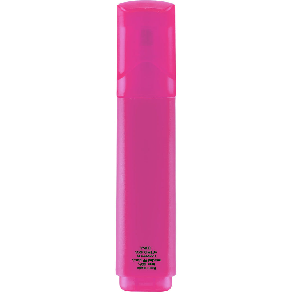 Jumbo Chisel Tip Highlighter in Recycled Plastic - Neon Pink - Back