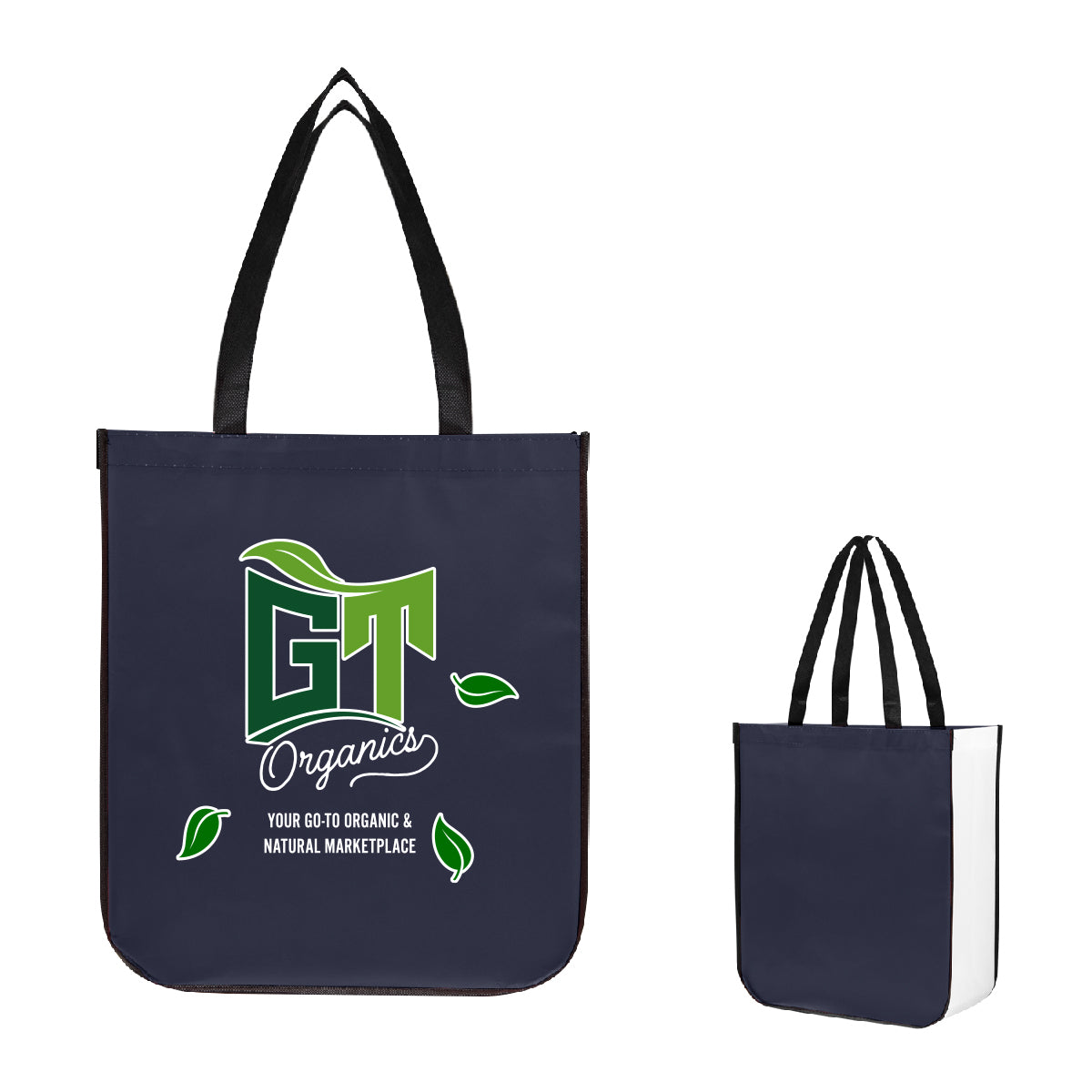 Jumbo Lola Laminated Tote Bag in Recycled PET - Navy - Colorbrite