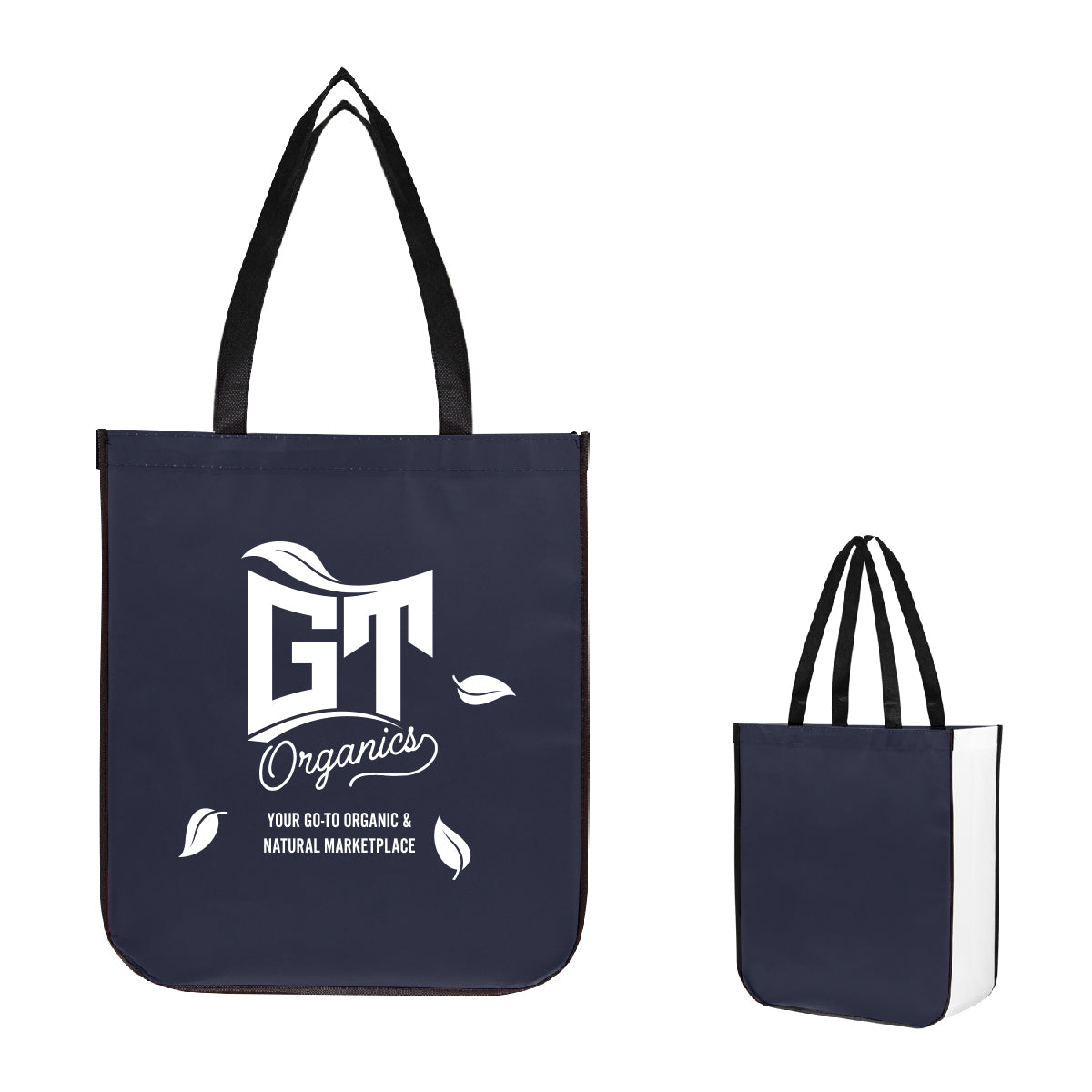Jumbo Lola Laminated Tote Bag in Recycled PET - Navy - Silk Screen