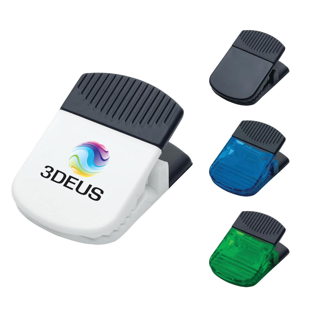 Jumbo Magnetic Clip with Rubber Grip Full Color - White - Front Group