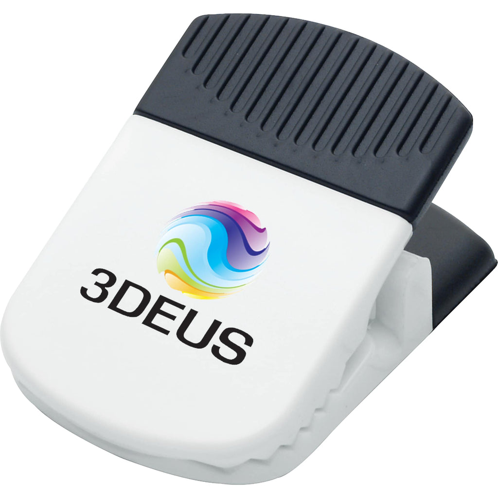 Jumbo Magnetic Clip with Rubber Grip Full Color - White - Photo