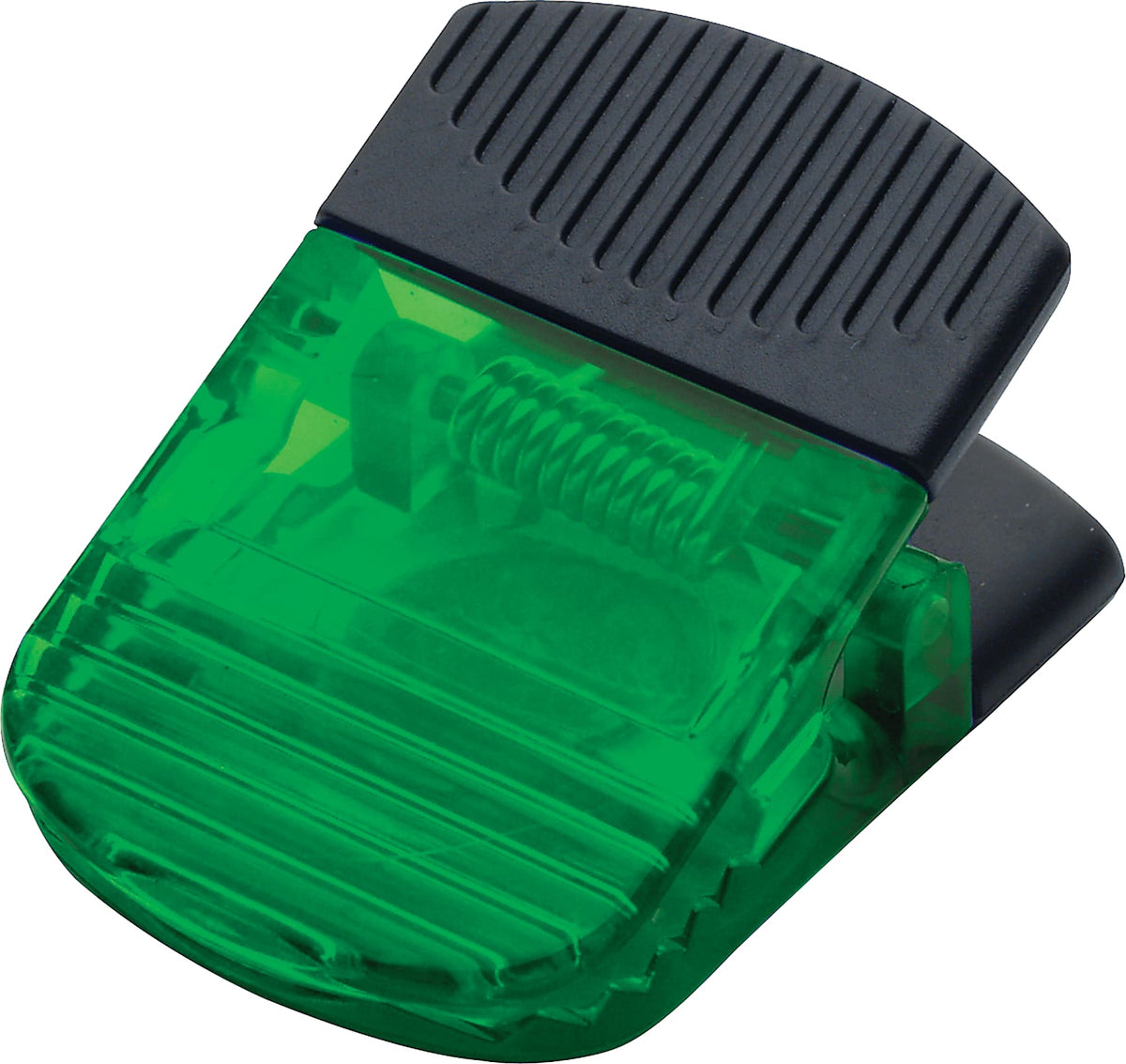 Jumbo Magnetic Clip with Rubber Grip - TrGrn - Front 2
