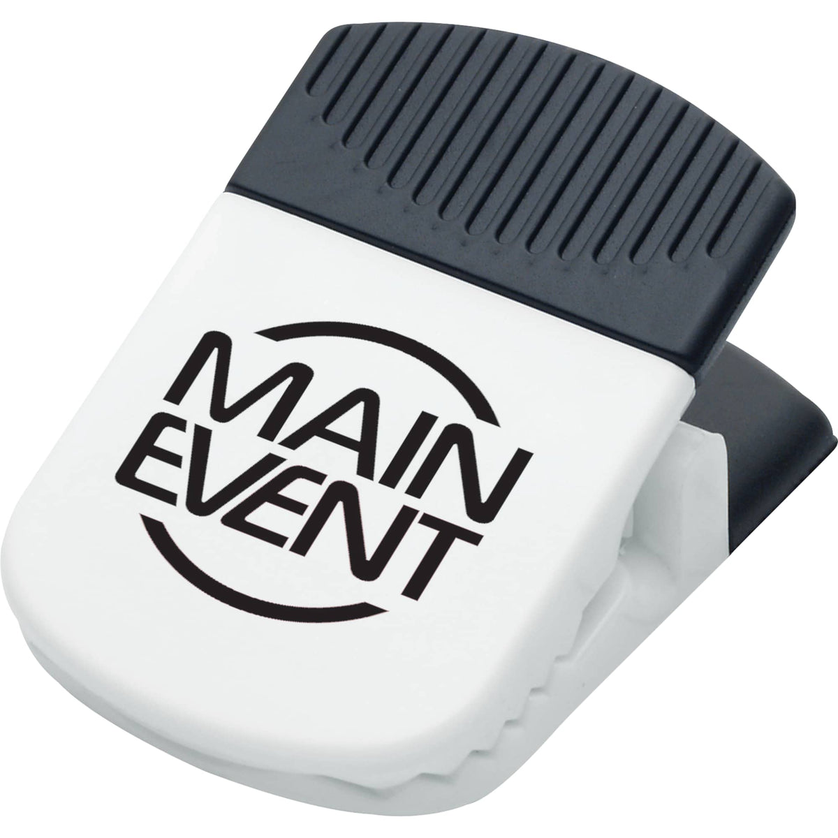 Jumbo Magnetic Clip with Rubber Grip - White - Front
