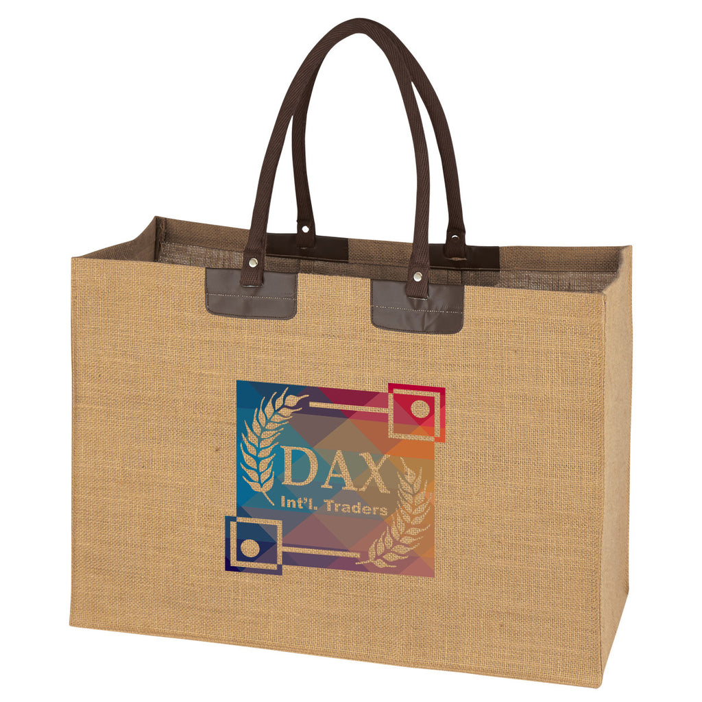 Jumbo Tote Bag in Jute - Colorbrite