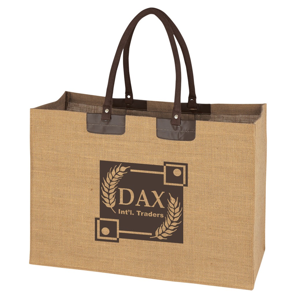 Jumbo Tote Bag in Jute - Silk Screen