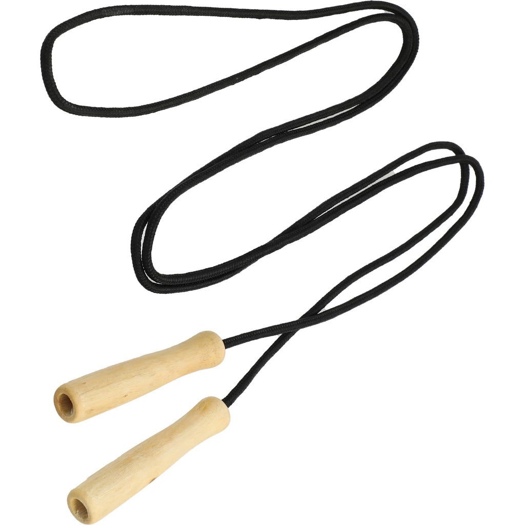 Jump Rope with Birch Wood Handles, 110 Inches - Black - Right Angle 2