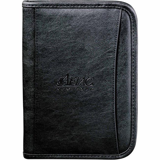 Junior Zippered Padfolio in Recycled Leather Debossing