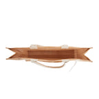 Jute Shopper with Recycled Cotton Front Pocket - Natural - Inside