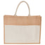 Jute Shopper with Recycled Cotton Front Pocket Transfer - Natural - Front