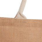 Jute Shopper with Recycled Cotton Front Pocket Transfer - Natural - Photo