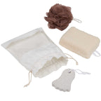 Jute Spa Set with Loofah, Pumice and Sponge - Natural - Right Angle 3