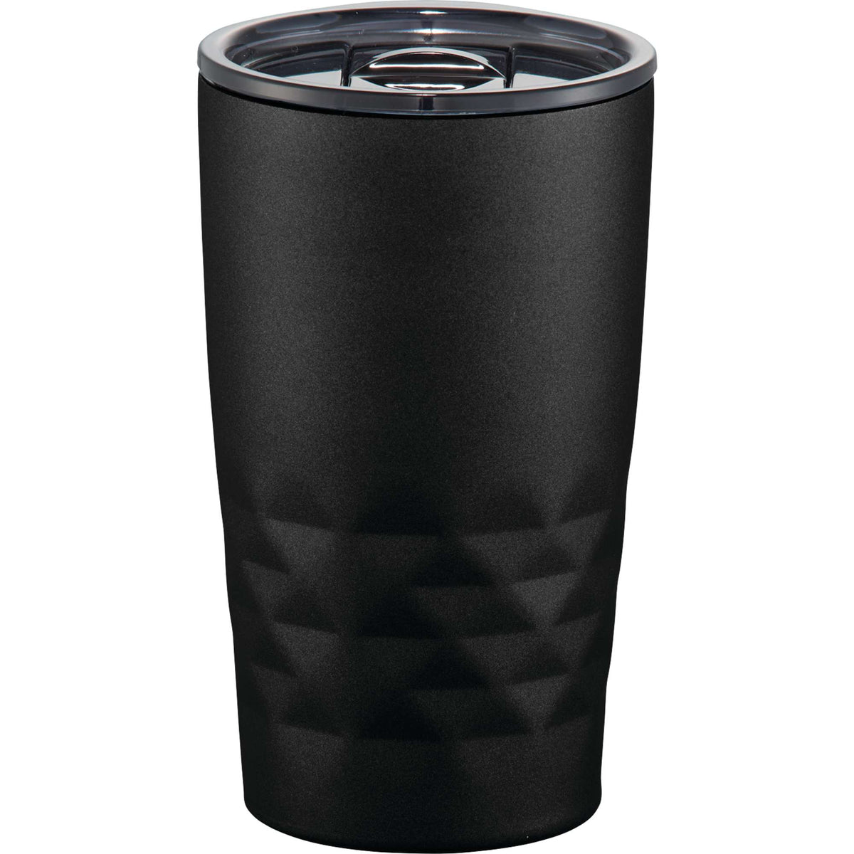 K Mini Geometric Insulated Tumbler, 14 oz Laser Engraving - Black - Back