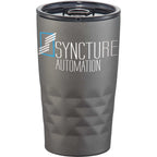 K Mini Geometric Insulated Tumbler, 14 oz Laser Engraving - Charcoal - Front 2