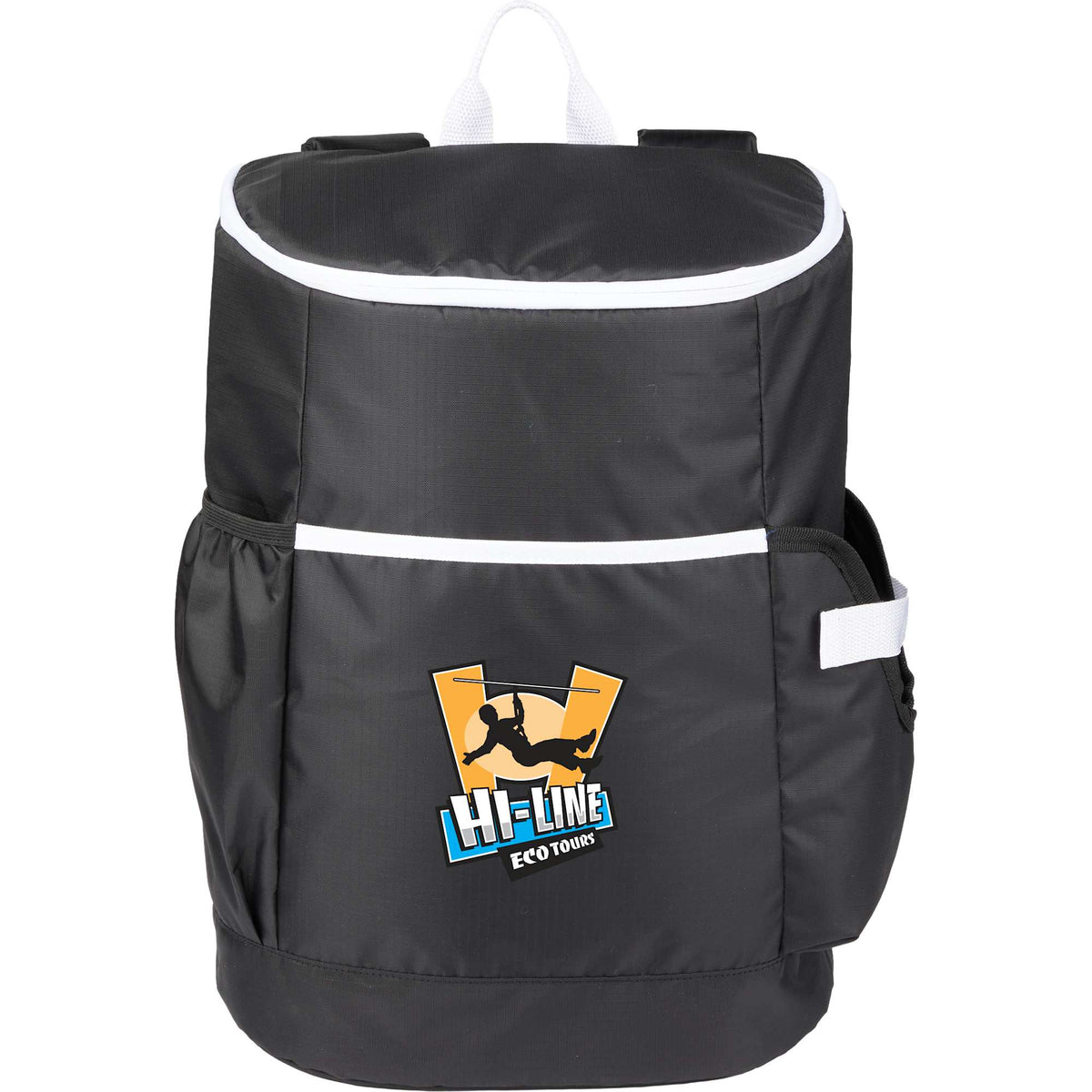 Kade Recycled Backpack Cooler for 24 Cans - Black - Front