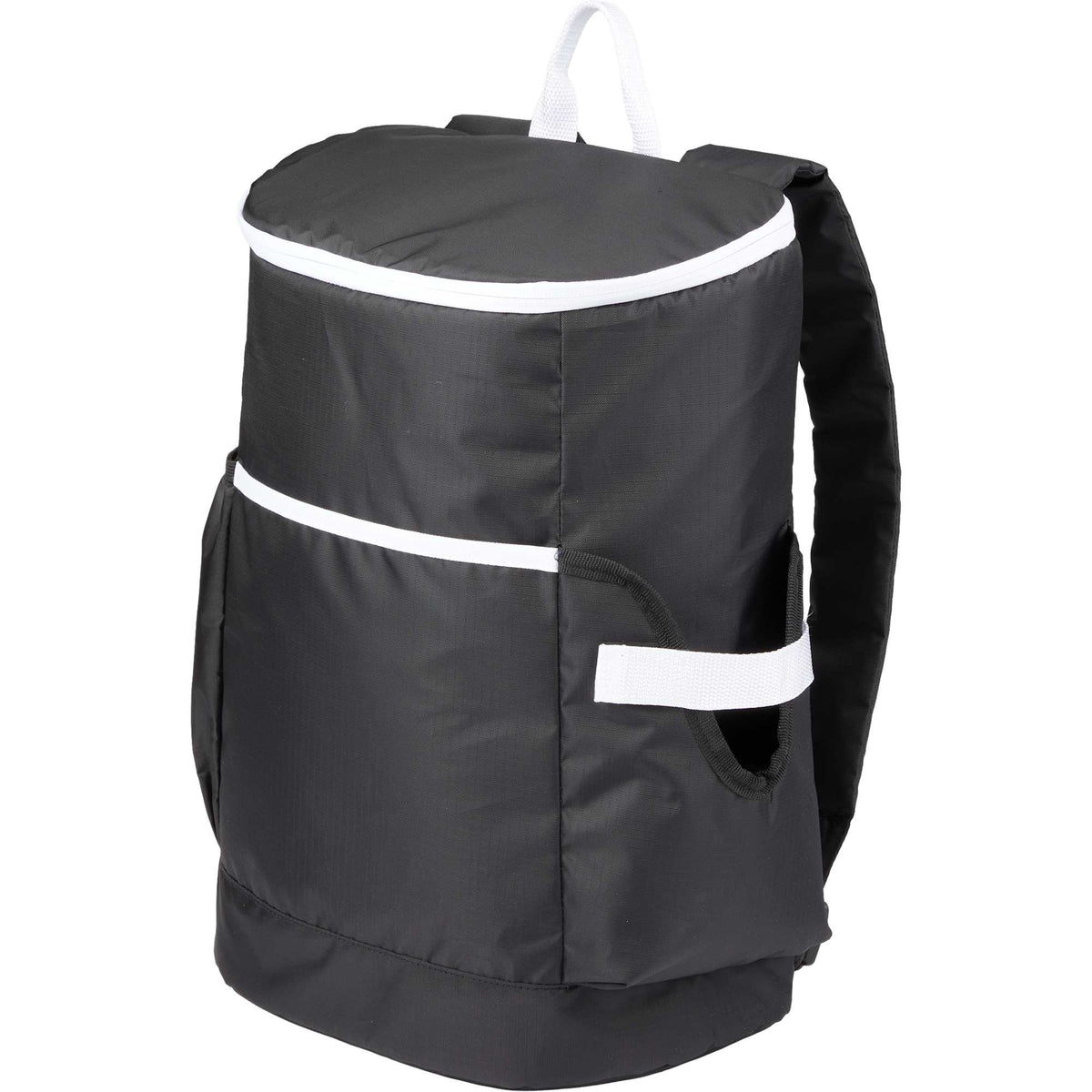 Kade Recycled Backpack Cooler for 24 Cans - Black - Left Angle