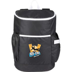 Kade Recycled Backpack Cooler for 24 Cans Embroidery - Black - Front