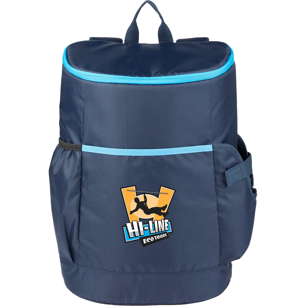 Kade Recycled Backpack Cooler for 24 Cans Embroidery - Navy - Front