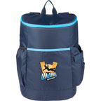 Kade Recycled Backpack Cooler for 24 Cans Embroidery - Navy - Front