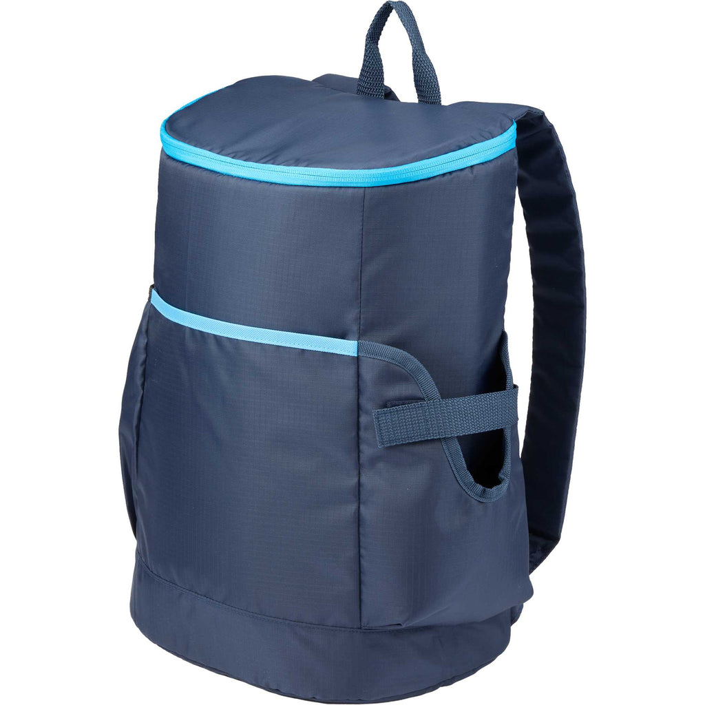 Kade Recycled Backpack Cooler for 24 Cans Embroidery - Navy - Left Angle