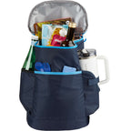 Kade Recycled Backpack Cooler for 24 Cans Embroidery - Navy - Propped Use This