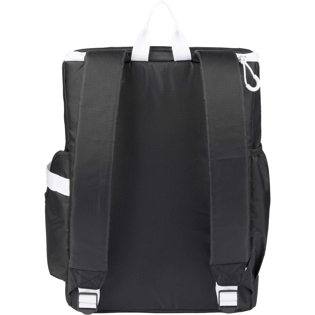 Kade Recycled Backpack Cooler for 24 Cans Full Color - Black - Back