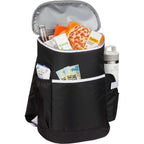 Kade Recycled Backpack Cooler for 24 Cans Full Color - Black - Propped