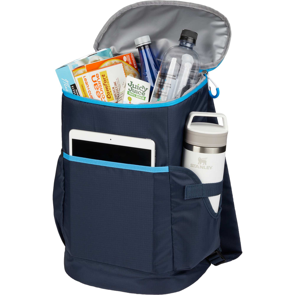 Kade Recycled Backpack Cooler for 24 Cans - Navy - Propped